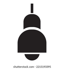 Hanging lamp icon vector design template in black color isolated sign on white background