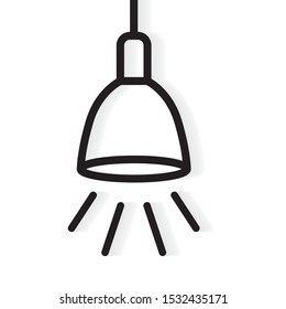 hanging lamp icon - vector illustration