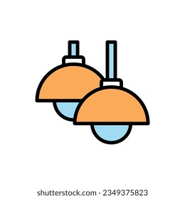 Ilustración del vector de iconos de la lámpara colgante