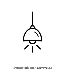 Hanging Lamp Icon Vector Line Art Style & White Background. EPS 10.