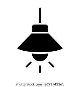 Vetor de Ícone de Lâmpada de Suspensão - Símbolo Moderno de Luz de Teto