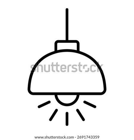 Hanging Lamp Icon Vector – Modern Ceiling Light Symbol