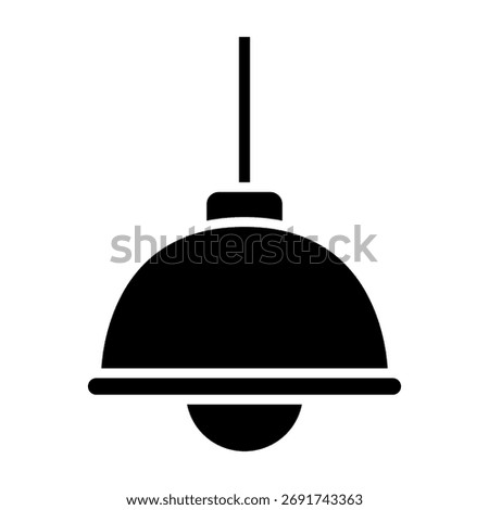 Hanging Lamp Icon Vector – Modern Ceiling Light Symbol