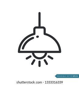 Hanging Lamp Icon Vector Template