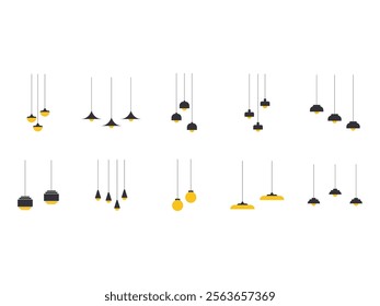 Hanging Lamp Illustration Element Set