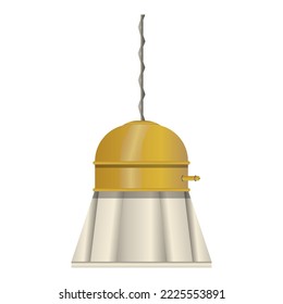 Hanging lamp with lampshade in realistic style. Colorful vector illustration isolated on white background.