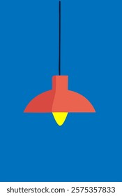 hanging lamp with lampshade vector illustration