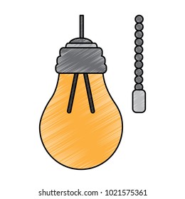 hanging lamp with light bulb with chain