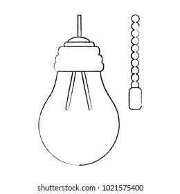 hanging lamp with light bulb with chain