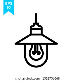 hanging lamp line icon. line style sign for mobile concept and web design. Spotlight simple line vector icon. Symbol, logo illustration. Pixel perfect vector graphics