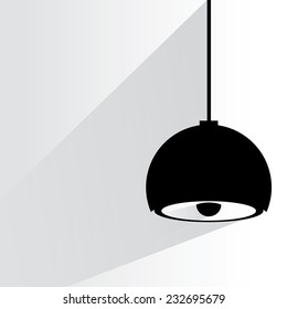 hanging lamp on white background, flat and shadow theme