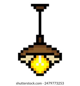 Hanging lamp in pixel art style