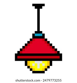 Hanging lamp in pixel art style