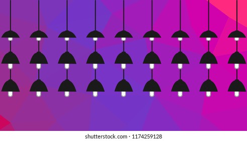Hanging Lamp Set with Mosaic Background