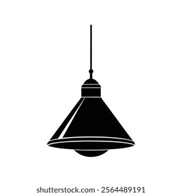 Hanging lamp silhouette vector Style with white background