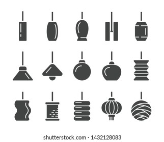 hanging lamp thin line icon,vector and illustration