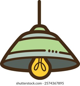 Hanging lamp vector doodle illustration and graphic