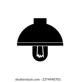 icono vectorial de lámpara colgante con color negro