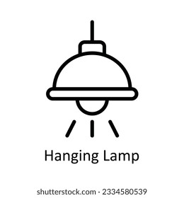 Ilustración de diseño de iconos del contorno del vector de la lámpara colgante. Símbolo de cocina y hogar sobre fondo blanco archivo EPS 10