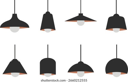 O Hanging Lamp Vetor é um elemento gráfico elegante que adiciona um toque de iluminação moderno e decorativo para composições de design.