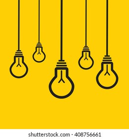 Hanging Lamps on bright background. Vector, EPS10