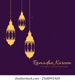 Hanging lamps, ramadan kareem festival design