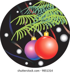 hanging lamps in a X’mas tree	