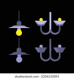 Hanging Lamps Various Design Simple Vector Collection