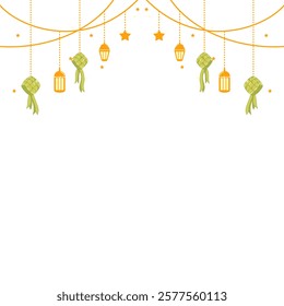 Hanging Lantern Decoration. Eid Mubarak Ketupat Lantern. Islamic Lantern