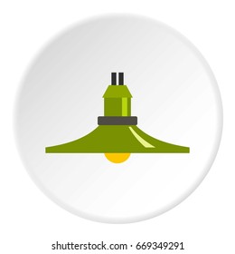 Hanging lantern icon in flat circle isolated on white vector illustration for web