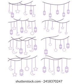 Hanging lantern and islamic ornament