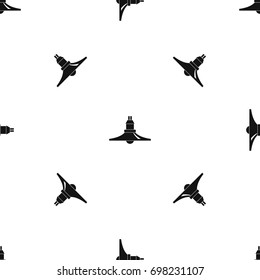 Hanging lantern pattern repeat seamless in black color for any design. Vector geometric illustration