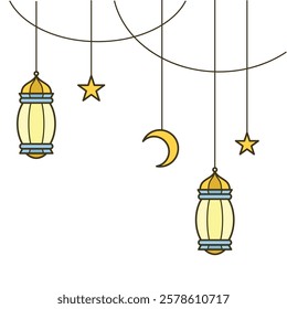 Hanging lantern with stars decoration for Islamic celebration