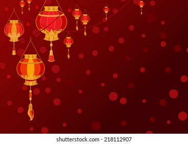 hanging lanterns background. Chinese lanterns