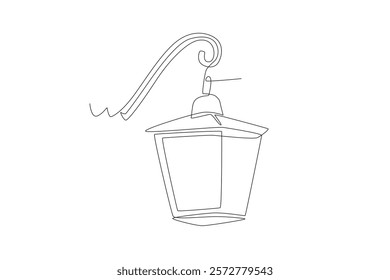 Hanging lanterns concept one-line drawing