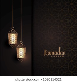 hanging lanterns with text space for ramadan kareem festival
