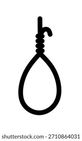 Vector colgante del icono de la cuerda de la ejecución de la ley en el fondo blanco