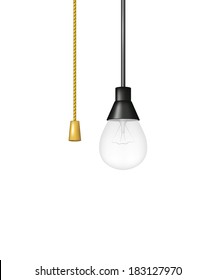 Hanging Light Bulb With Cord Switch