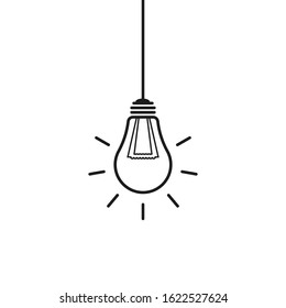 hanging light bulb icon can be used for applications or websites