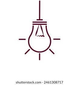 hanging light bulb icon can be used for applications or websites