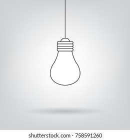 hanging light bulb icon- vector illustration