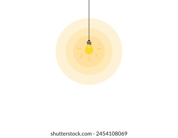 hanging light bulb.
new idea concept.luminous light bulb.