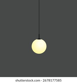 Ilustración vectorial de bombilla colgante, Vector de bombilla. Vector de bombilla colgante 3D