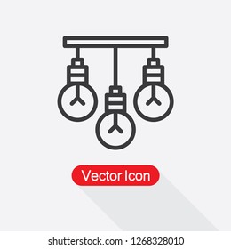 Hanging Light Bulbs Icon Vector Illustration Eps10
