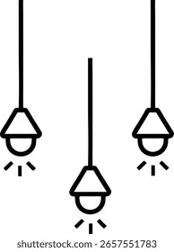 Hanging light bulbs on white background