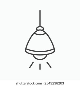 Hanging light icon in black outlined and solid.