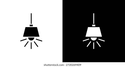 Icono de luz colgante. Icono de diseño plano simple en blanco y negro