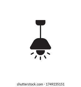 hanging light icon glyph vector. isolated on white background
