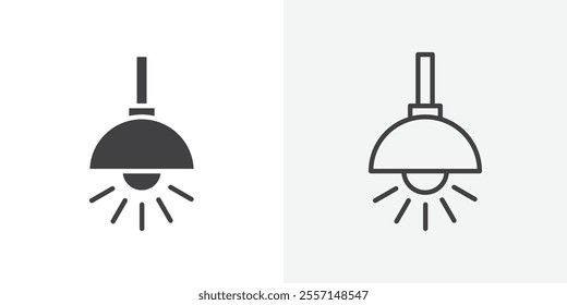 Hanging light icon. outlined vector style.