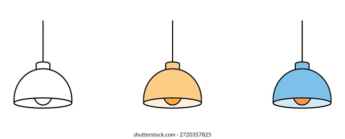 Ícone de luz suspensa vetor. símbolo de lâmpada pendente. ilustração vetorial.